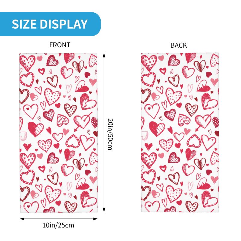 Pink Red Love Hearts Bandana N - Neck Warmer Tube recension och pris
