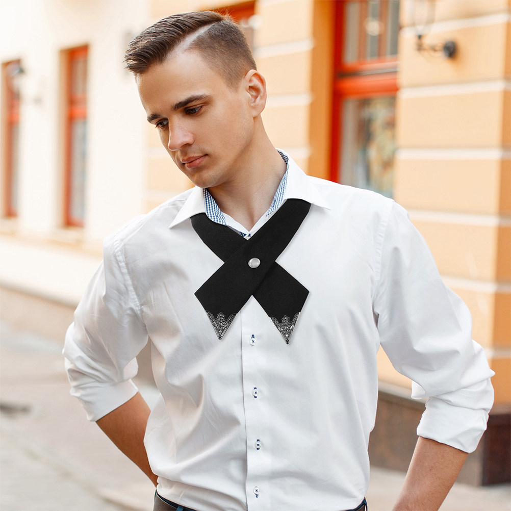 2Pcs Black Cross Bow Tie for W - Bow Tie Pre Tied recension och pris