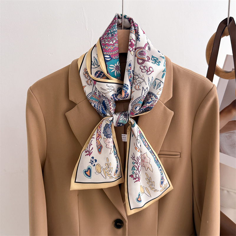 45 Color Women Silk Feel Print - Face Scarf Mask recension och pris