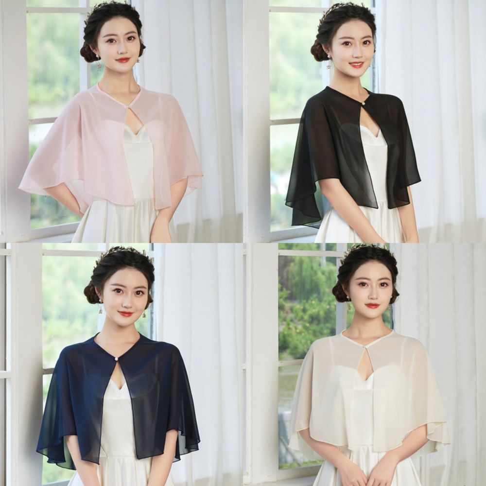 Vintage Sheer Chiffon Capelet  - Stole Wedding Shawl recension och pris